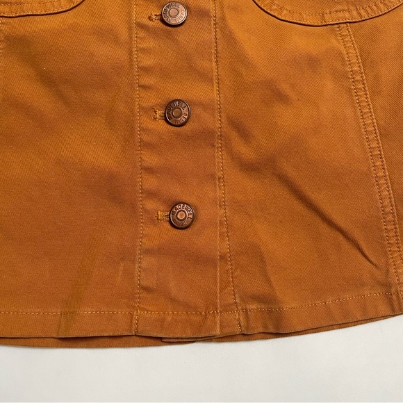 MADEWELL rust colored denim button front mini skirt - Picture 3 of 5